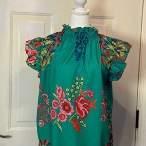 Floral Green Blouse